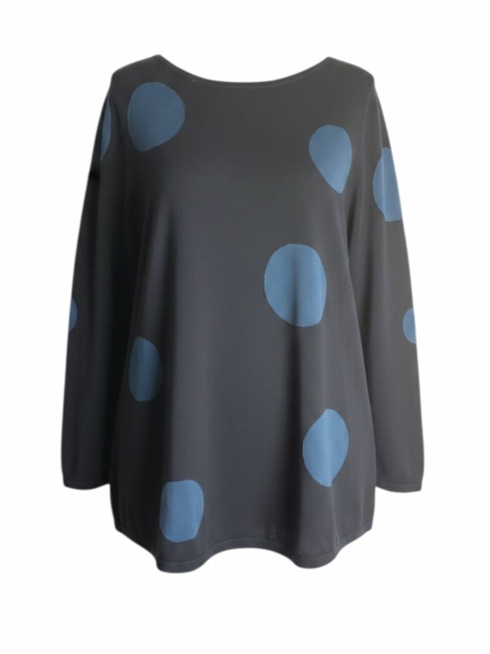 Chico's Size 3 Navy Blue Polka Dot Lightweight Sweater Causal Office Preppy Xl